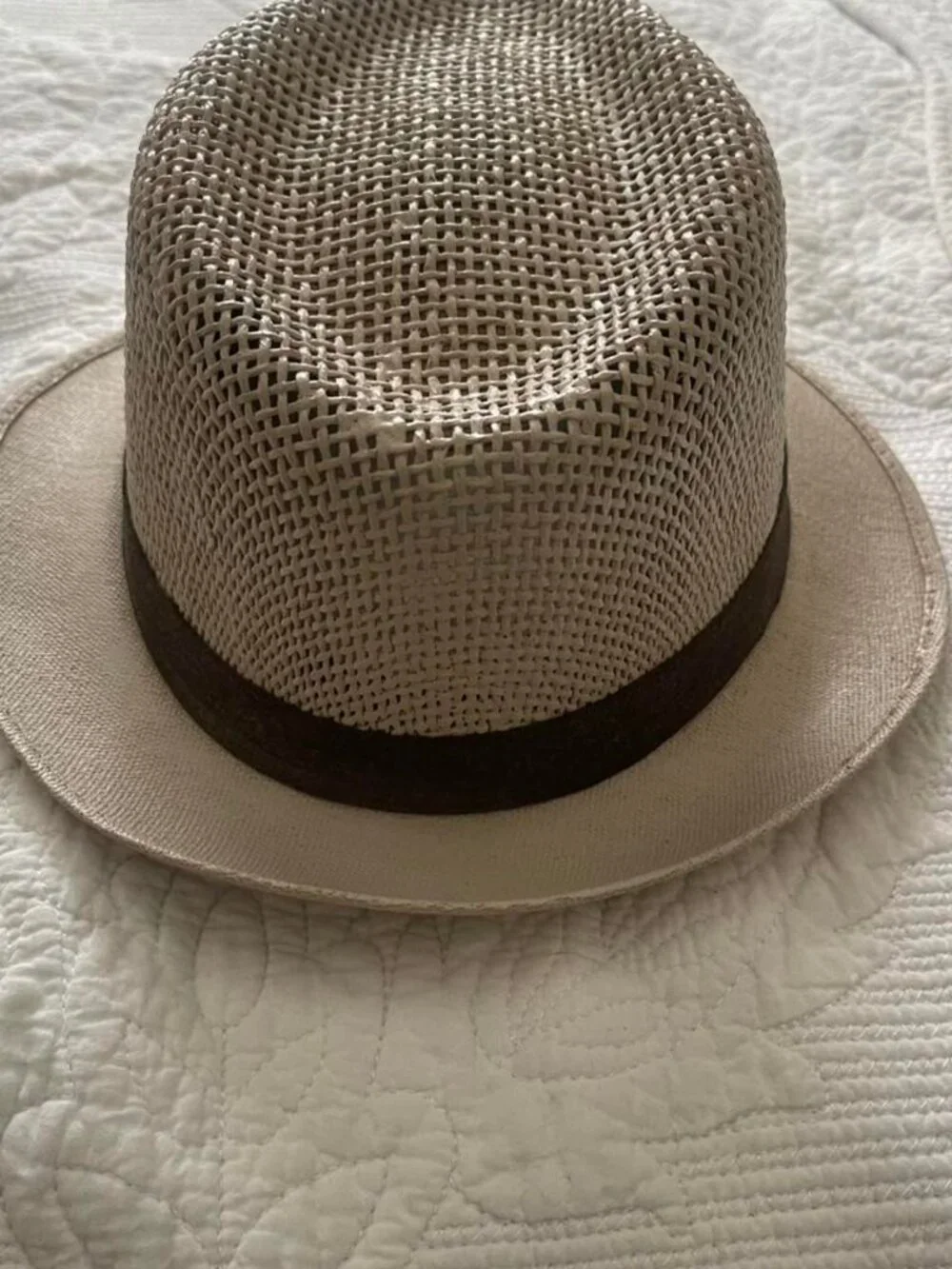 Kids Som-Her Cream Panama Hat with Black Band - Beige / Kids